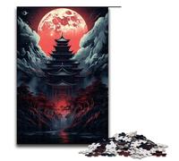 Puzzles for Adults 1000 Piece Red Temple And Darkness of The Moon Puzzles Game Toys Funny 75x50cm
