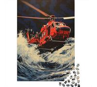 Puzzles for Adults 1000 Piece Rescue Helicopter in Action -3 Puzzle for Adults Relaxing Games Staycation Kill Time Unique Birthday And Xmas Gifts 38x26cm/1000pcs