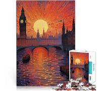 Puzzles for Adults 1000 Piece River Thames England UK pädagogische Herausforderung mit passendem Poster und Quizblatt52x38cm