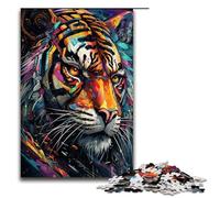 Puzzles for Adults 1000 Piece Robot Tiger by SplattersLots of Thick Coloured Cloud Pattern Assembly Help The Brain Exercise Addictive Toys to Cultivate Patience 1000 PCS