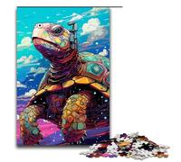 Puzzles for Adults 1000 Piece Robot Turtle by SplattersLots of Thick Coloured Clouds Pattern Assembly Help The Brain Exercise Addictive Toys to Cultivate Patience 75x50cm