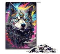 Puzzles for Adults 1000 Piece Robot Wolf by SplattersLots of Thick Coloured Clouds Family Fun Puzzle Great Gift for Teenager Age 14 Years Up 1000 PCS