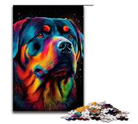 Puzzles for Adults 1000 Piece Rottweiler Colorful Dog Pattern Assembly Help The Brain Exercise Addictive Toys to Cultivate Patience 75x50cm