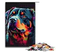 Puzzles for Adults 1000 Piece Rottweiler Colorful Dog Pattern Assembly Help The Brain Exercise Addictive Toys to Cultivate Patience 1000 PCS