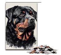 Puzzles for Adults 1000 Piece Rottweiler Drawing Dog Pattern Assembly Help The Brain Exercise Addictive Toys to Cultivate Patience 1000 PCS