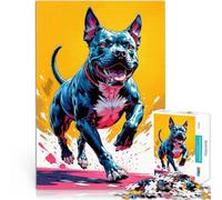Puzzles for Adults 1000 Piece Running Pit Bull Help the brain exercise addictive toys to cultivate patience Perfect decoration 26x38cm