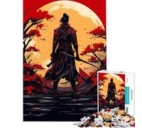 Puzzles for Adults 1000 Piece Samurai Japanese Sunset Help The Brain Exercise Analysis And Logic Hands-on Game for And from 14 Years And over (38x52cm)