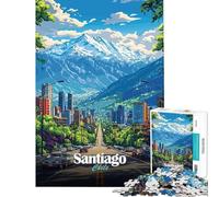 Puzzles for Adults 1000 Piece Santiago, Chile Cityscape Family Games Learning Educational Toys Great Gifts for Games Staycation Kill Time (size 50x75cm)