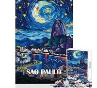Puzzles for Adults 1000 Piece Sao Paulo Brazil Nightscape Art Practical Game Stress Reliever Home Decoration Toys Fun Activities at Home (38x52cm)