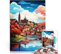 Puzzles for Adults 1000 Piece Saxony Oil Painting Herausforderndes Spielspielzeug Verbessern Sie das Gedächtnis52x38cm