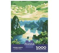 Puzzles for Adults 1000 Piece Serene Mountain Lake Jigsaw Brain Teaser Game Presents for Women Unique Birthday And Xmas Gifts 52x38cm/1000pcs