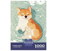 Puzzles for Adults 1000 Piece Shiba Inu Floating in Water Jigsaw Brain Teaser Game Presents for Women Unique Birthday And Xmas Gifts 52x38cm/1000pcs