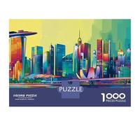 Puzzles for Adults 1000 Piece Singapore Cityscape Adult Jigsaw Puzzle Brain Teaser Game But Fun And Humorous Challenging Game Gifts 38x26cm/1000pcs