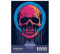 Puzzles for Adults 1000 Piece Skull Retro Halloween Puzzle for Adults Relaxing Games Staycation Kill Time Unique Birthday And Xmas Gifts 38x26cm/1000pcs