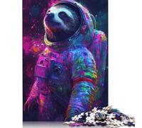 Puzzles for Adults 1000 Piece Sloth Astronaut Creative Paper Puzzles Hands-on Game Jigsaw-Family Decoration 1000pcs (38x26cm)