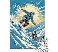 Puzzles for Adults 1000 Piece Snowboarding Adventure Poster Puzzle for Adults Relaxing Games Staycation Kill Time Unique Birthday And Xmas Gifts 70x50cm/1000pcs