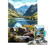 Puzzles for Adults 1000 Piece Snowdonia National Park Wales Landscape for Educational Game Challenge Toy Brain Teaser Game Birthday Present Gifts Birthday (size 38x26cm)