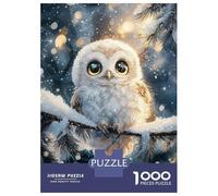 Puzzles for Adults 1000 Piece Snowy Owl Portrait Teenager Puzzles Brain Teaser Game Home Decoration Fun at Home Activities, 38x26cm/1000pcs