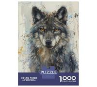 Puzzles for Adults 1000 Piece Soulful Wolf Gaze Jigsaws for Adults Brain Teaser Game Analysis And Logic Fun at Home Activities, 70x50cm/1000pcs