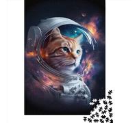 Puzzles for Adults 1000 Piece Space Cat Astronaut 2 Creative Paper Puzzles-Puzzle Hands-on Game Jigsaw-Family Decoration 1000pcs (38x26cm)
