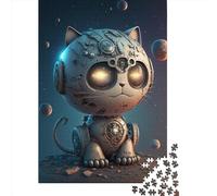 Puzzles for Adults 1000 Piece Space Mechanical Cat Creative Paper Puzzles-Puzzle Hands-on Game Jigsaw-Family Decoration 1000pcs (38x26cm)