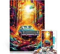 Puzzles for Adults 1000 Piece Sports car jungle Toy Intellectual Game 26x38cm Enhance love between couples for Teens Age 14 Years Up