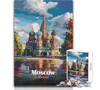 Puzzles for Adults 1000 Piece St. Basil's Cathedral Moscow Family Fun & Game Night But Fun And Humorous Funny Gift Size 50x75cm
