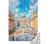 Puzzles for Adults 1000 Piece St. Peter's Basilica Painting-2 Adult Jigsaw Puzzle Brain Teaser Game But Fun And Humorous Challenging Game Gifts 38x26cm/1000pcs