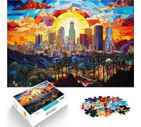 Puzzles for Adults 1000 Piece Stained Glass Los Angeles Familienspiel für und Verbessern Sie das Gedächtnis75x50cm