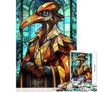 Puzzles for Adults 1000 Piece Stained Glass Plague Doctor Practical Game Stress Reliever Home Decoration Toys Fun Activities at Home (38x52cm)