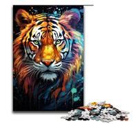 Puzzles for Adults 1000 Piece Starry Sky Painting Tiger Pattern Assembly Help The Brain Exercise Addictive Toys to Cultivate Patience 75x50cm