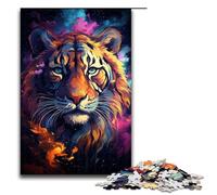 Puzzles for Adults 1000 Piece Starry Sky Painting Tiger Toy Intellectual Game Is Ideal As A Gift for The Whole Family 75x50cm