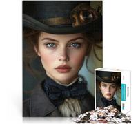 Puzzles for Adults 1000 Piece Steampunk Lady Portrait Lernspiele Heimdekoration Geburtstagsgeschenk, Geschenke52x38cm