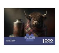 Puzzles for Adults 1000 Piece Still Life Highland Cattle Puzzle for Adults Brain Teaser Game Home Decoration Christmas Birthday Gifts 70x50cm/1000pcs