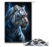 Puzzles for Adults 1000 Piece Storm Tigers Pattern Assembly Help The Brain Exercise Addictive Toys to Cultivate Patience 1000 PCS(75x50cm)