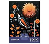 Puzzles for Adults 1000 Piece Stylized Bird Dark Floral Puzzle for Adults Brain Teaser Game Home Decoration Christmas Birthday Gifts 70x50cm/1000pcs