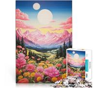 Puzzles for Adults 1000 Piece Summer mountains art Spielspielzeug als Familiengeschenk Eltern-Kind-Interaktion38x26cm