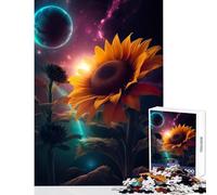 Puzzles for Adults 1000 Piece Sunflower Earth Galaxy Jigsaws for Adults Puzzle Staycation Kill Time for Birthday, Chrismas Birthday And Unique Gifts (38x52cm)