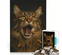 Puzzles for Adults 1000 Piece Surprised Cat Catching Treats Impossible Game Staycation Kill Time Unique Gifts for Birthday And Christmas 50x75cm