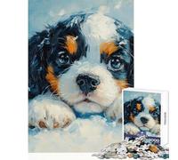 Puzzles for Adults 1000 Piece Sweet Cavalier King Charles Spaniel in Snow(无 Brain Teaser Game Difficult Challenge Anti-Stress Toys Fun Activities at Home (50X75cm)