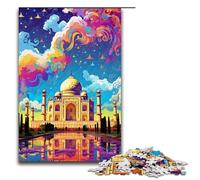 Puzzles for Adults 1000 Piece Taj Mahal Is Surrounded by SplattersLots of Coloured Pattern Assembly Help The Brain Exercise Addictive Toys to Cultivate Patience 1000 PCS
