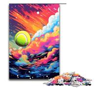 Puzzles for Adults 1000 Piece Tennis Ball by SplattersLots of Thick Coloured Cloud Pattern Assembly Help The Brain Exercise Addictive Toys to Cultivate Patience 1000 PCS