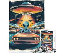 Puzzles for Adults 1000 Piece The Aliens Are Coming Practical Game Stress Reliever Home Decoration Toys Fun Activities at Home (38x26cm)