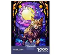 Puzzles for Adults 1000 Piece The Anggora Cat Moon Stain Jigsaw for Adults Relax Games Difficult Hard Unique Birthday And Xmas Gifts 38x26cm/1000pcs