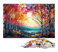 Puzzles for Adults 1000 Piece The Colorful Psychedelia of Arctic Birch Jigsaw Puzzles for Adults Paper Jigsaw Great Gifts for Christmas 1000 PCS(38x26cm)