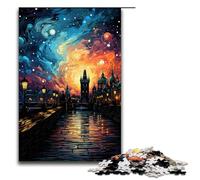 Puzzles for Adults 1000 Piece The Colorful Psychedelia of Charles Bridge Jigsaw Puzzle Home Educational Games DIY Toys Great Gift for Games 75x50cm