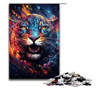 Puzzles for Adults 1000 Piece The Colorful Psychedelia of Galaxy Leopard Jigsaw Puzzle Home Educational Games DIY Toys Great Gift for Games 75x50cm