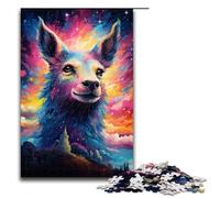 Puzzles for Adults 1000 Piece The Colorful Psychedelia of Starry Alpacas Puzzles Game Toys Funny 75x50cm