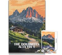 Puzzles for Adults 1000 Piece The Dolomites Alta Via, Italy Family Fun & Game Night But Fun And Humorous Funny Gift Size 38x26cm