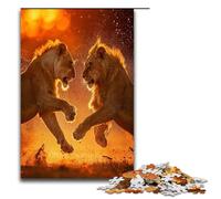 Puzzles for Adults 1000 Piece The Lion Wars Pattern Assembly Help The Brain Exercise Addictive Toys to Cultivate Patience 1000 PCS(75x50cm)